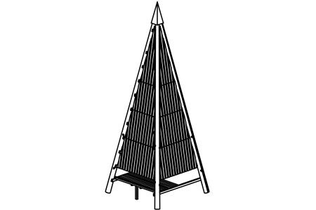 Grande tour pyramidale, hauteur 1300 cm