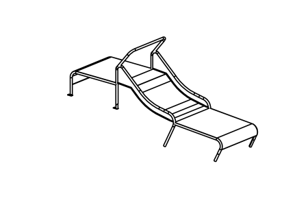 Slide for wheelchair users, width 100 cm, mounting height 50 cm