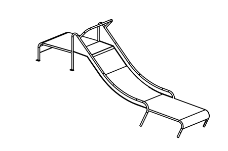 Slide for wheelchair users, width 100 cm, attachment height 100 cm