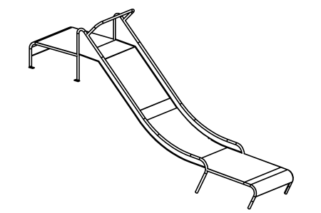 Slide for wheelchair users, width 100 cm, mounting height 150 cm