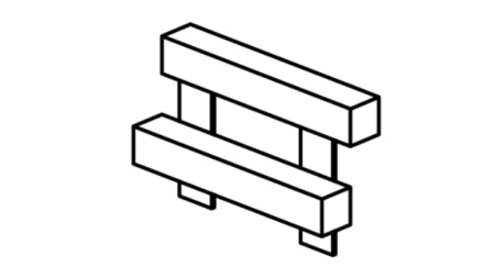 Slide support with steps for slide width 45 cm