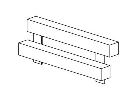 Slide support with steps for slide width 100 cm