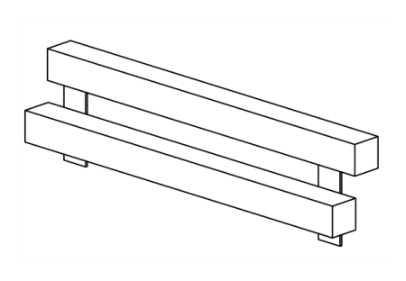 Slide support with steps for slide width 150 cm
