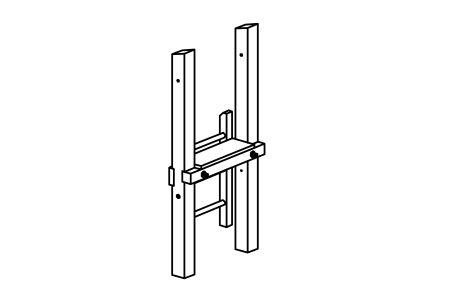 Square timber end frame with ladder for chain walkway