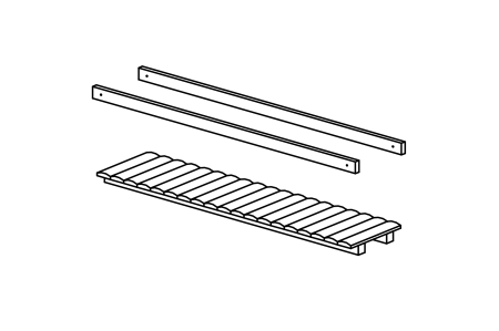 Bridge with wooden handrail, length 200 cm