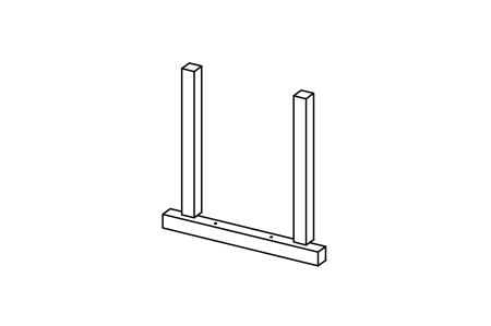Bridge frame for wooden handrail on hut
