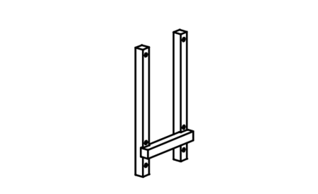 Bridge frame for wooden handrail on platform