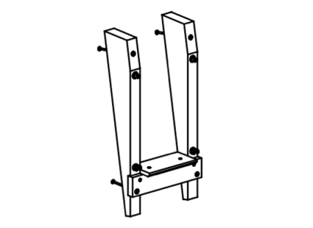 Bridge frame on pyramid tower
