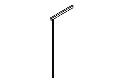 Straight slide pole with tree for square tower with roof with floor height 200 cm