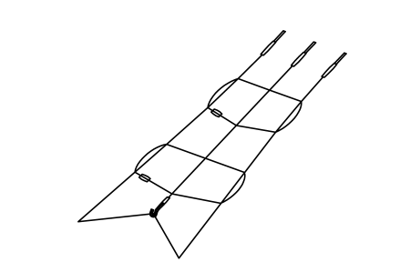 Inclined climbing net for triangular platform, mounting height 100 cm