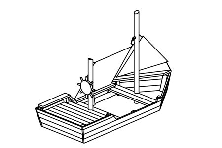 Sand Ship with sails, for supervised areas