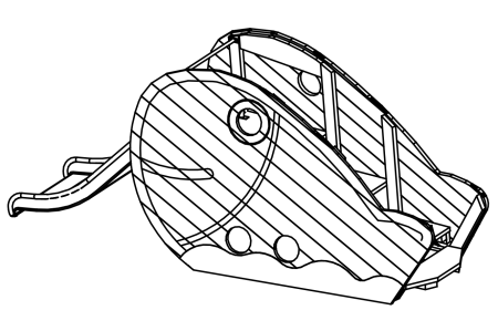 Grosser Fisch mit Rutsche und Treppe