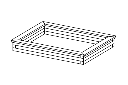 Sandpit with all-round seat, 190 cm x 250 cm 