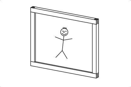 Colouring wall with liquid chalk pens for wall mounting