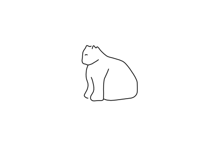 Streichelstein Kleine sitzende Katze, Farbe gelb