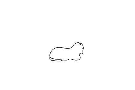 Stroking Stone: Small Resting Cat,
