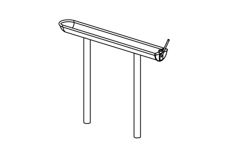 Water Flooder stainless steel with 1 seal, length 150 cm
