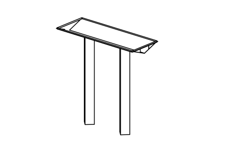 Water Tray stainless steel, length 200 cm