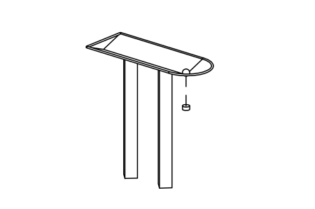 Water Tray stainless steel with ball shutter, length 150 cm