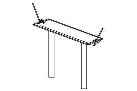 Water Tray stainless steel with 2 seals, length 150 cm