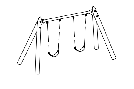 Toddler&#39;s Twin Swing, special, height 190 cm