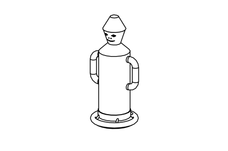 Rotating figure with arms, color purple/pink