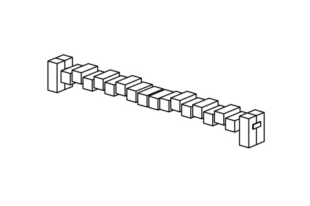 Balance Blocks, made of larch with steel feet