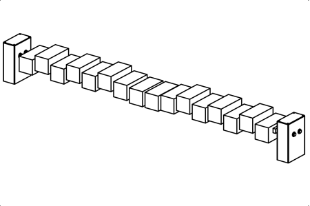Balance blocks, steel end frames