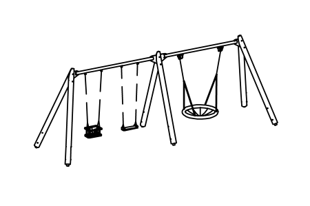 Piccolo triplo swing speciale, altezza 260 cm
