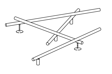 Jackstraws See-saw with steel posts