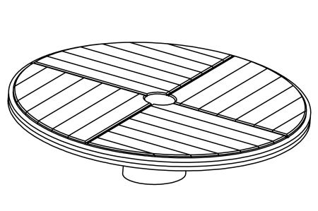 Rotating disk, diameter 230 cm