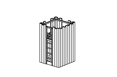 Square tower, floor height 150 cm