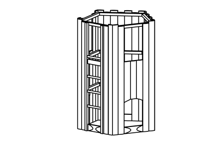 Pentagonal tower, floor height 150 cm
