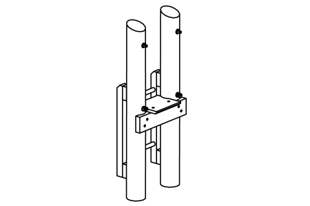 End frame with ladder for suspension bridge