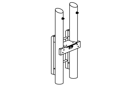 End frame with ladder for rope bridge