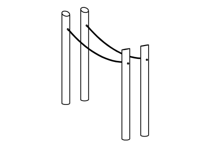 Double hanging rope for tower