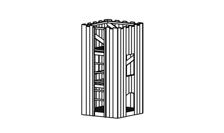 Torre quadrata, altezza pavimento 200 cm