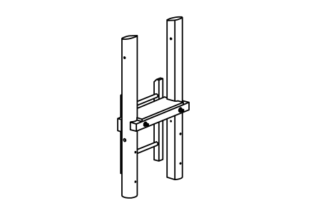 End frame with ladder for chain walkway