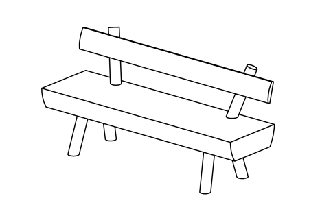 Bench with back