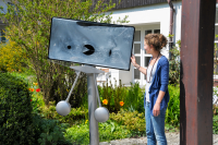 Str&amp;#246;mungstafel pendelnd, Standpfosten aus V2A