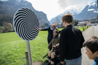Rotierende Scheibe, Spirale mit Standpfosten