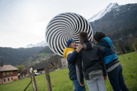 Rotierende Scheibe, Spirale mit Standpfosten