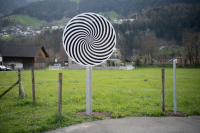 Rotierende Scheibe, Spirale mit Standpfosten