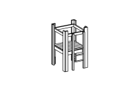 Small platform hut, floor height 100 cm