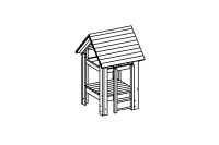 Toddler platform hut with roof, floor height 60 cm