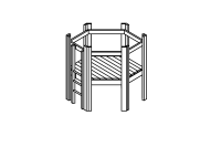 Small hexagonal hut, floor height 100 cm
