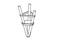 Medium triangular platform, floor height 150 cm