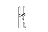 Suspension bridge frame for square tower, mounting height 150 cm