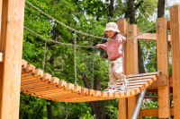 Decking with chain handrails for suspension bridge, length 300 cm