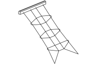 Inclined climbing net for platform, mounting height 200 cm